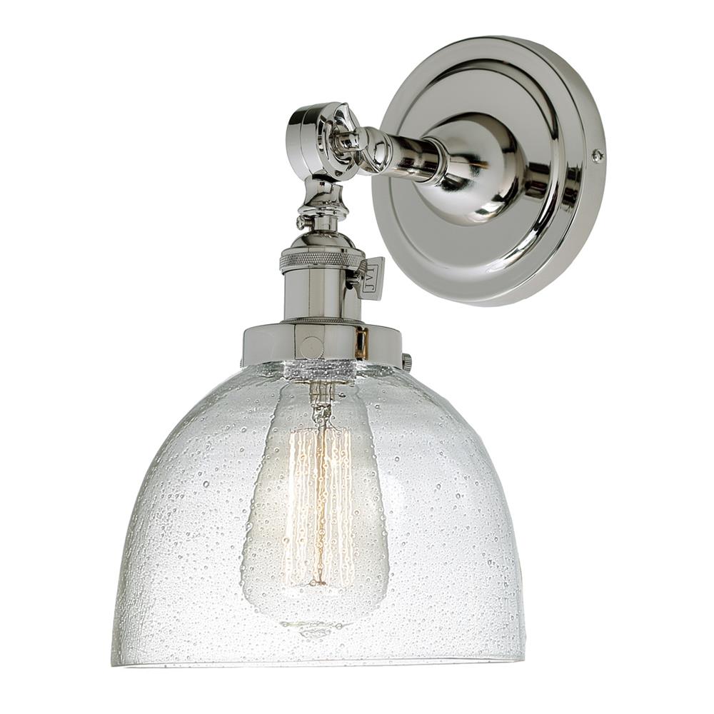 JVI Designs 1251-15 S5-CB Soho One Light Swivel Clear Bubble Madison Wall Sconce  in Polished Nickel
